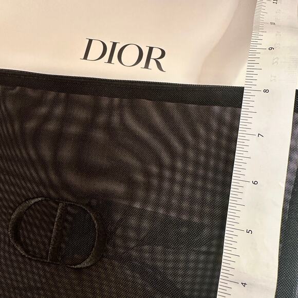 DIOR NEW CD Logo Christian Dior Large Black Cosmetic Bag Pouch - Picture 6 of 8